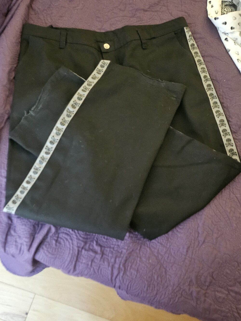 Lucky 13  Pants with Skull Trim